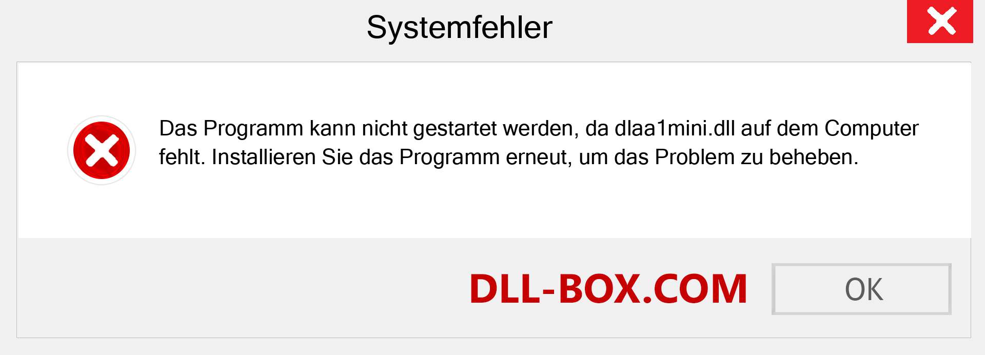 dlaa1mini.dll-Datei fehlt?. Download für Windows 7, 8, 10 - Fix dlaa1mini dll Missing Error unter Windows, Fotos, Bildern