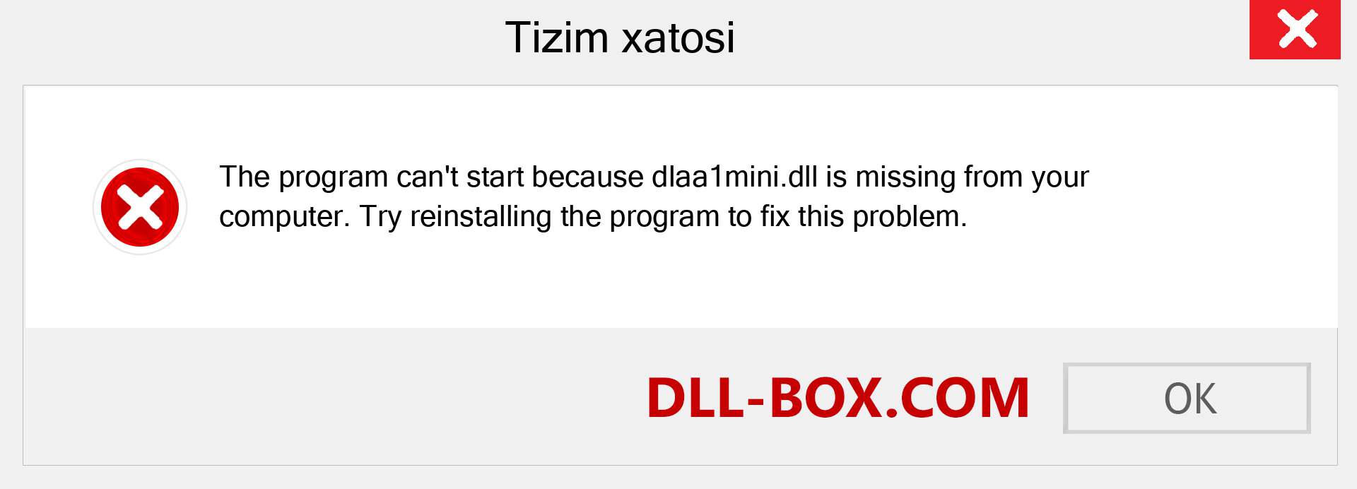 dlaa1mini.dll fayli yo'qolganmi?. Windows 7, 8, 10 uchun yuklab olish - Windowsda dlaa1mini dll etishmayotgan xatoni tuzating, rasmlar, rasmlar